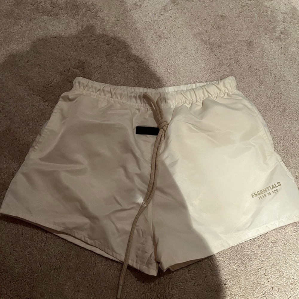 Essentials Women's Beige Athletic Shorts
